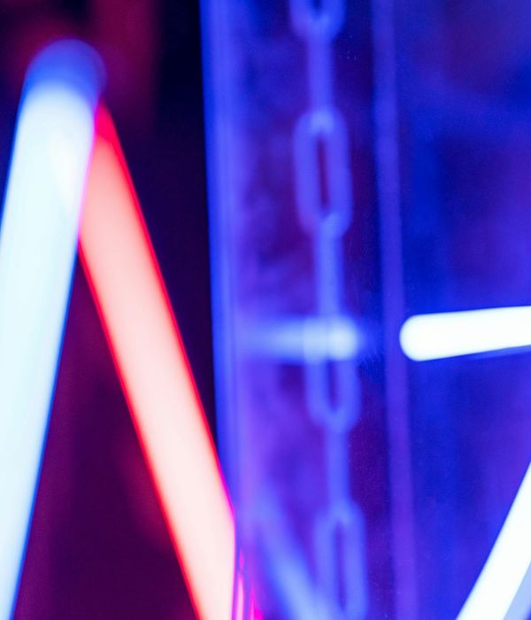 Abstract neon visual representing inner strength and physical foundation